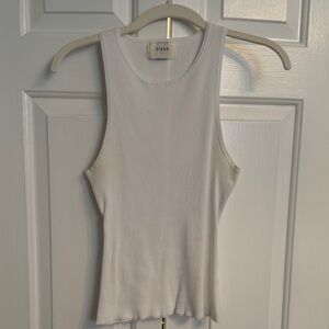DISSH Women's Classic White Ribbed Tank Top